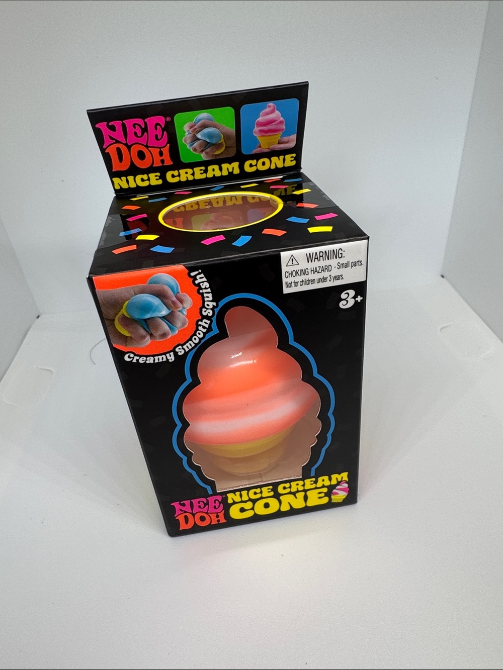 VIRAL !!!! NeeDoh Nice Cream Cone Toy - Orange & Yellow